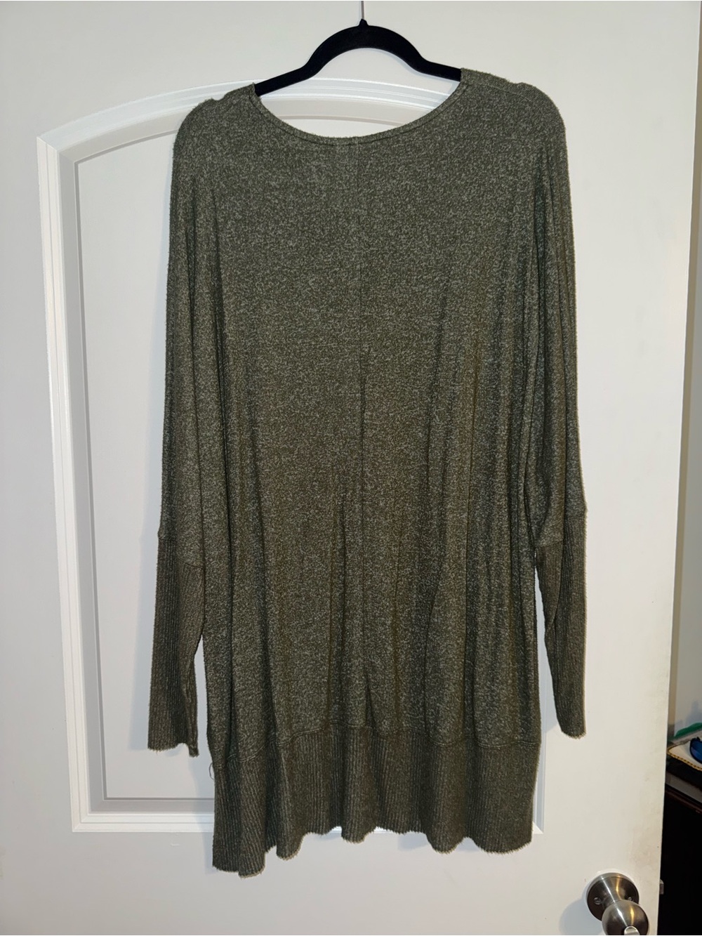 Cato Olive Green V-Neck Knit Tunic Sweater